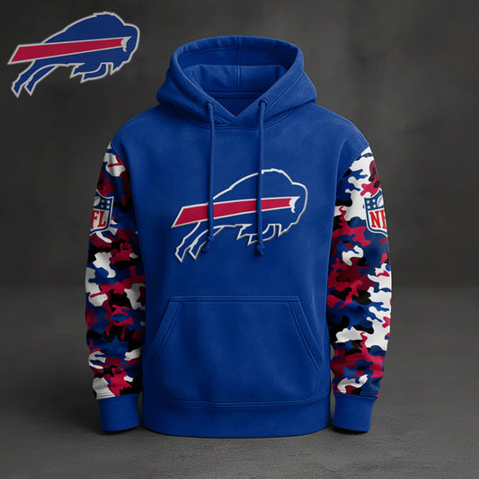 Premium NFL BUF Camo Arm Pullover Hoodie V1 NMD NHM