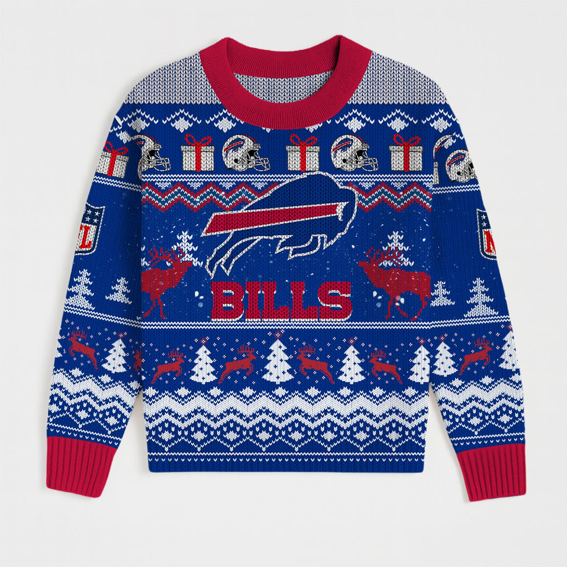 Premium NFL BUF Holiday Sweatshirt & Shorts Set V1 NMD TTV