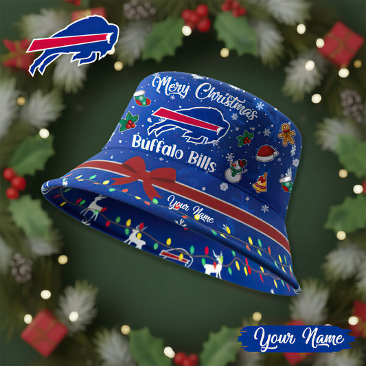Premium NFL BUF Merry Christmas Bucket Hat V1 NMD TTV