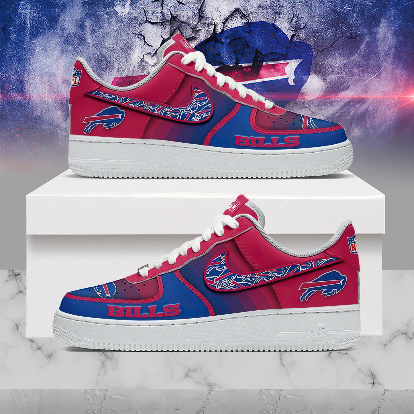 Premium NFL BUF Multicolor AF1 Sneaker V1 NMD25 TTV