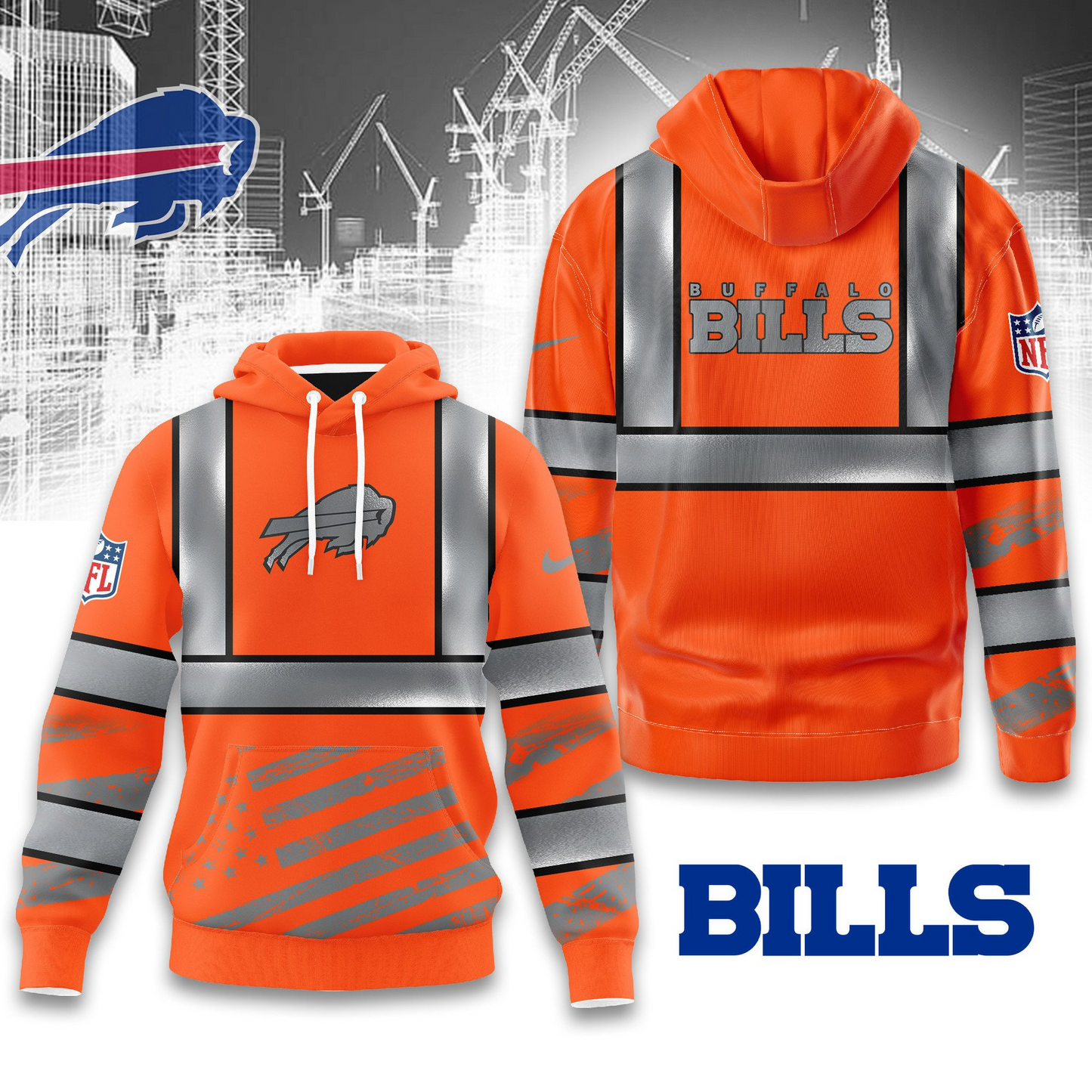 Premium NFL BUF Safety Hi-Vis Hoodie V1 NMD TTV