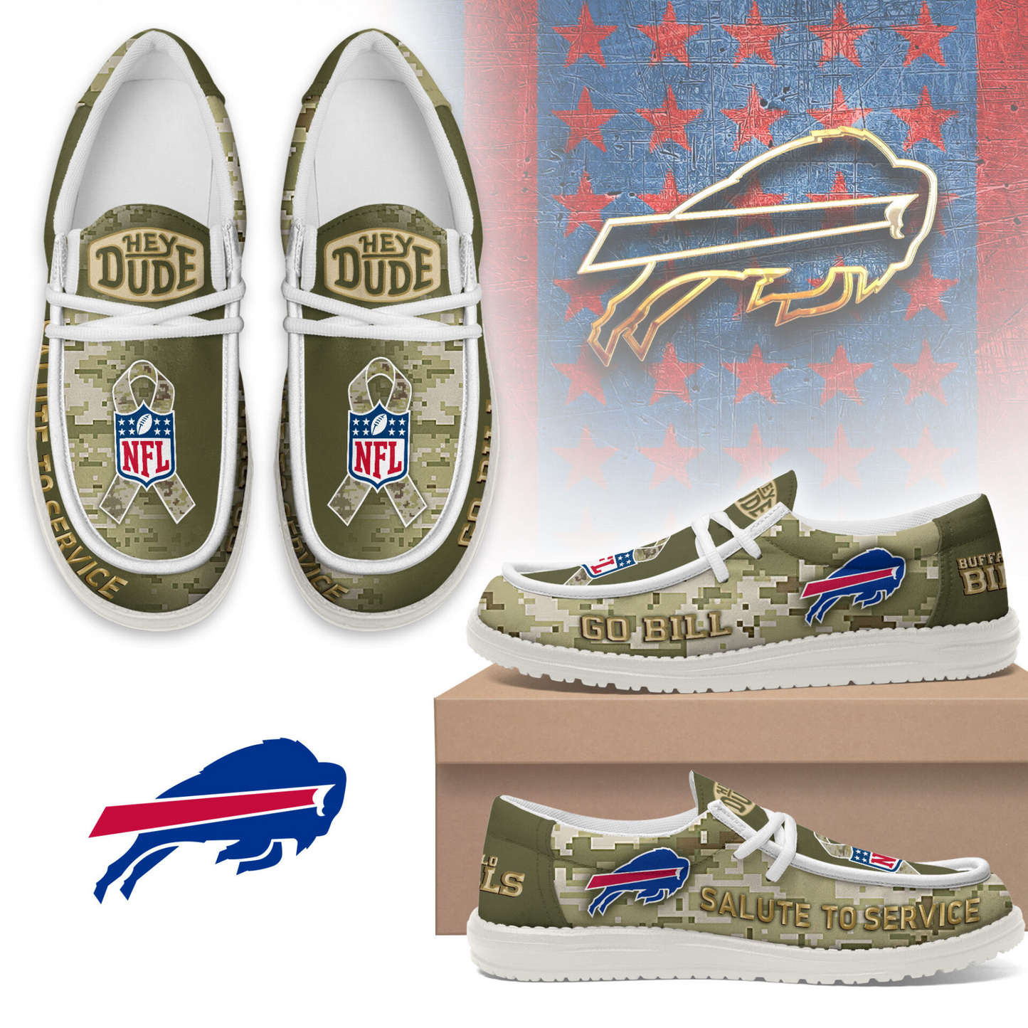 Premium NFL BUF Salute to Service Loafer V2 NMD TTV