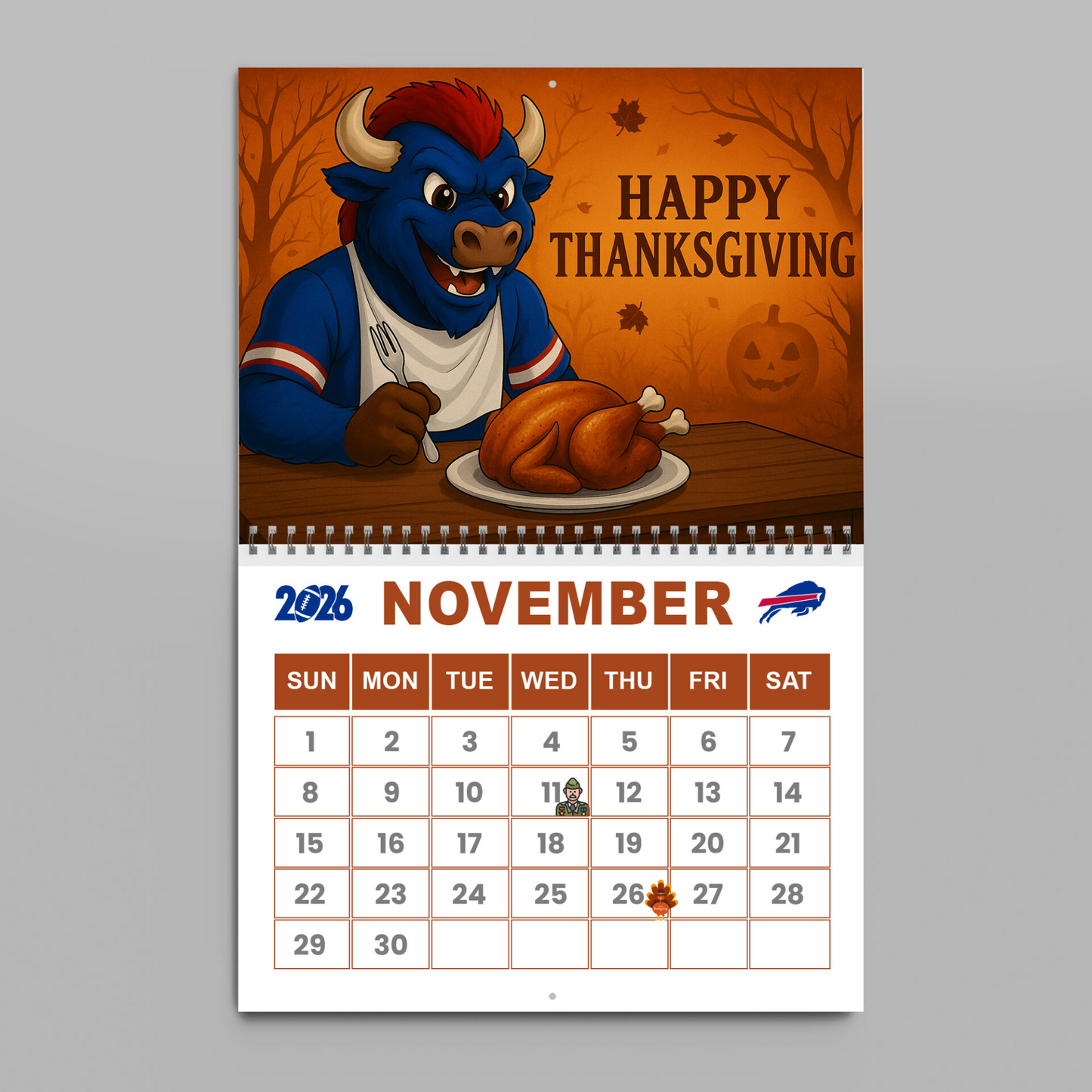 Premium NFL BUF Wall Calendar 2026 V1 NMD TTV