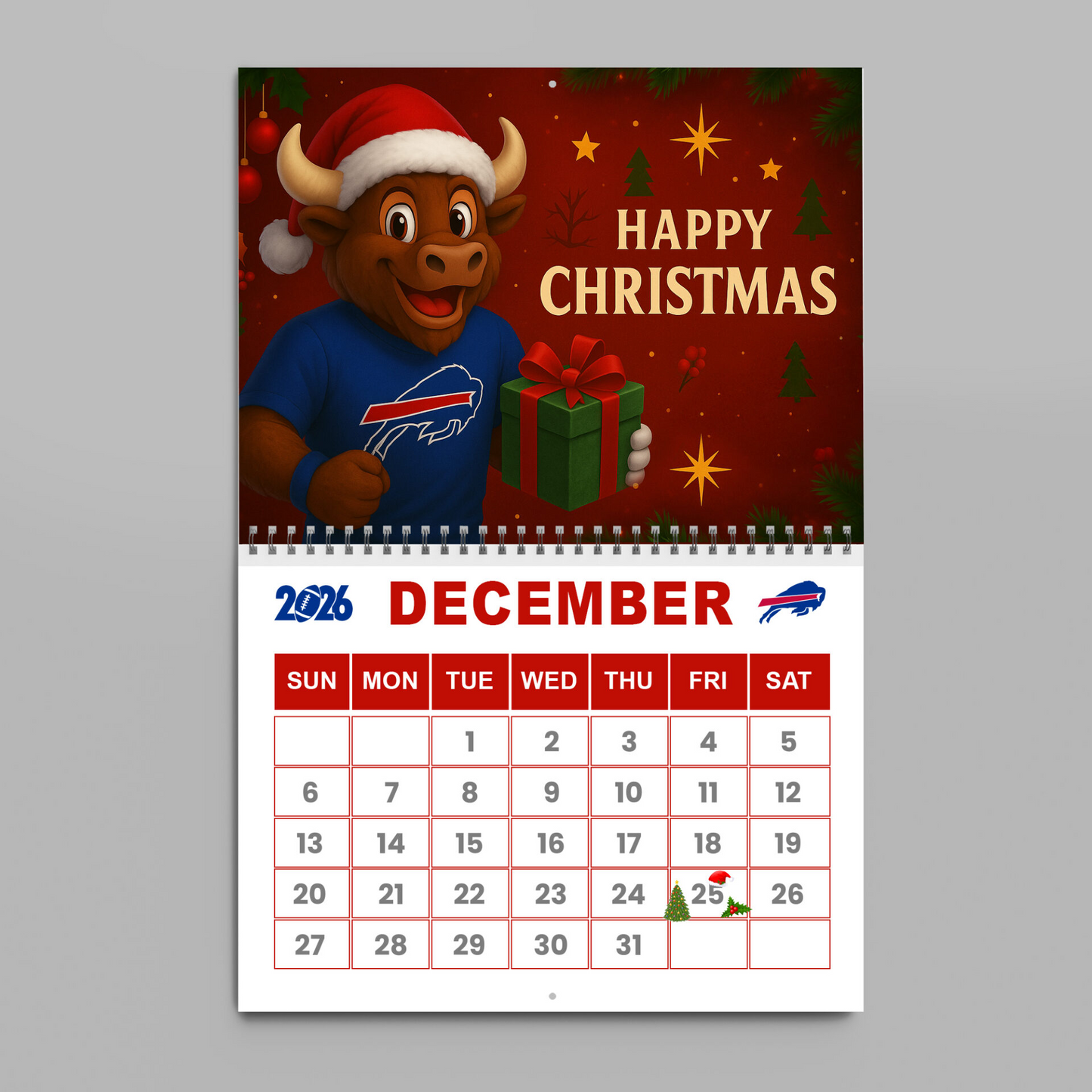 Premium NFL BUF Wall Calendar 2026 V1 NMD TTV