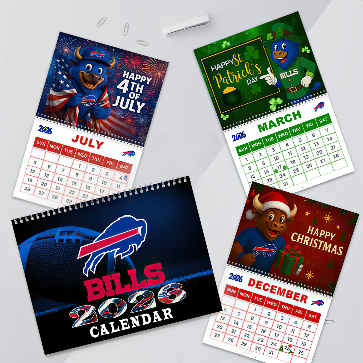 Premium NFL BUF Wall Calendar 2026 V1 NMD TTV