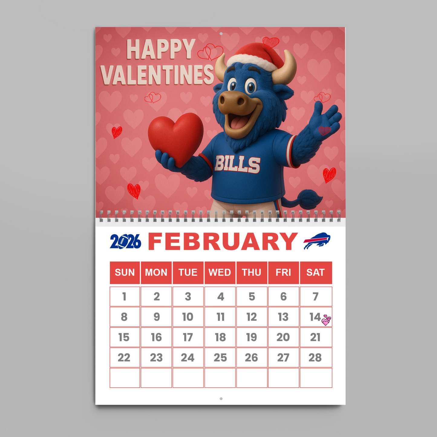 Premium NFL BUF Wall Calendar 2026 V1 NMD TTV