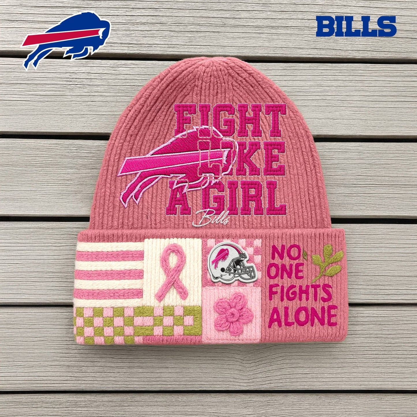 Premium NFL BUF x Fight Like A Girl Beanie Hat NDT NHM