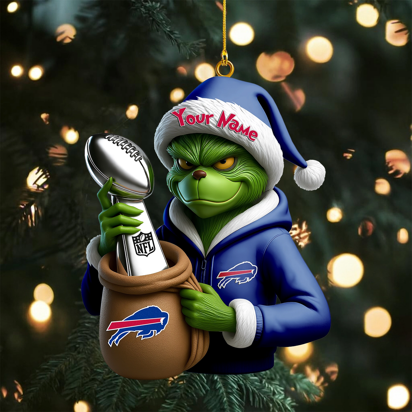 Premium NFL BUF x The Grinch Christmas Ornament V1 NMD TTV
