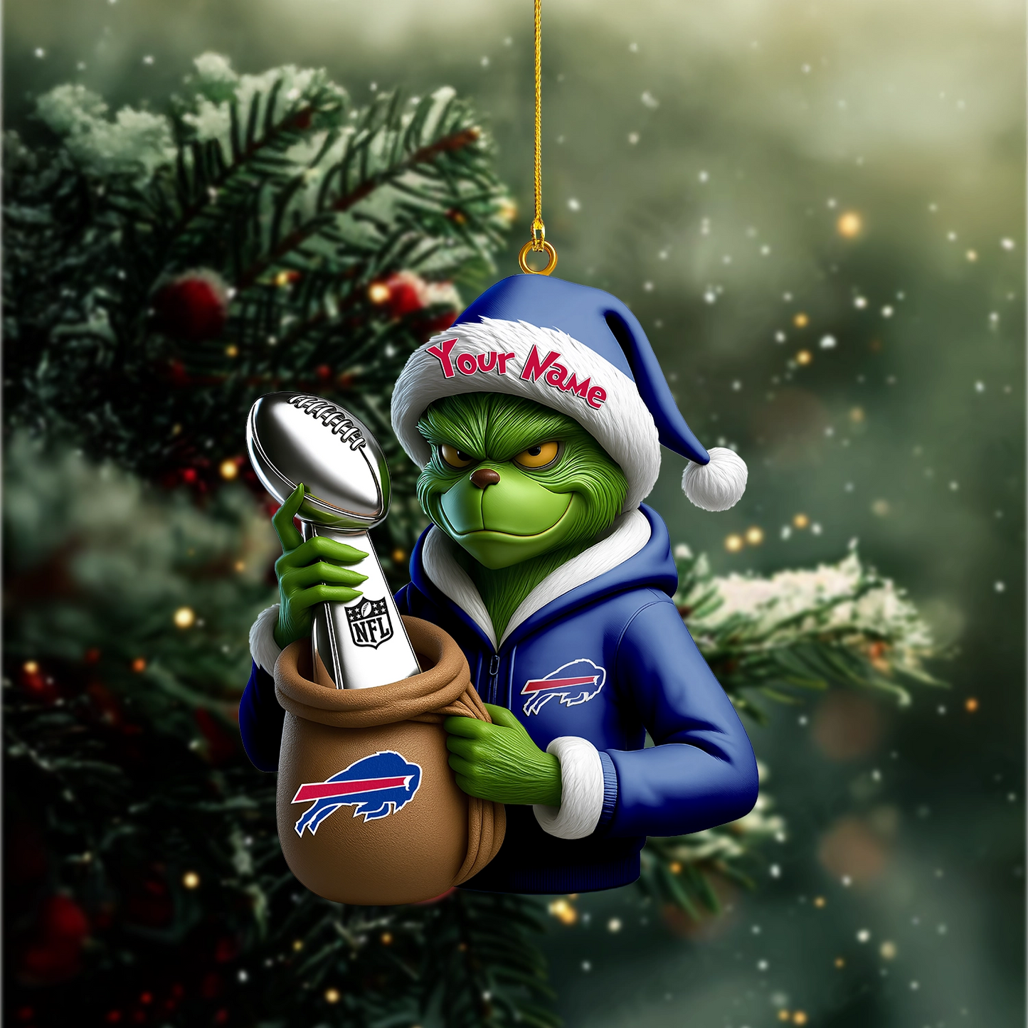 Premium NFL BUF x The Grinch Christmas Ornament V1 NMD TTV