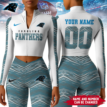 Premium NFL CAR Long-Sleeve Crop Top Sports Jacket and Leggings V1 NMD TTV