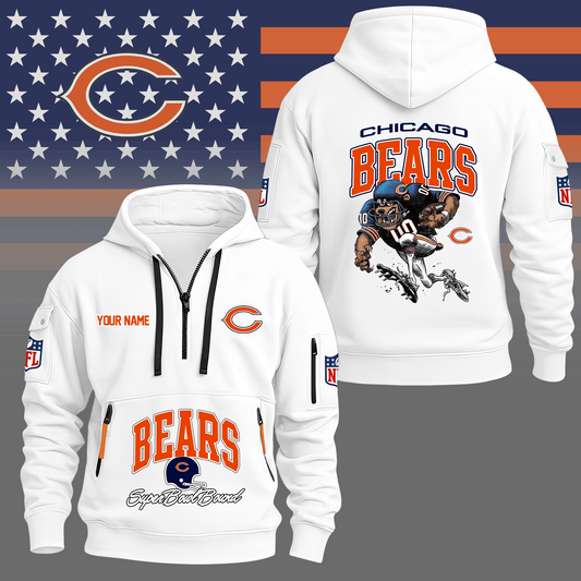 Premium NFL CHI Super Bowl Hoodie Half Zipper V1 NMD TTV