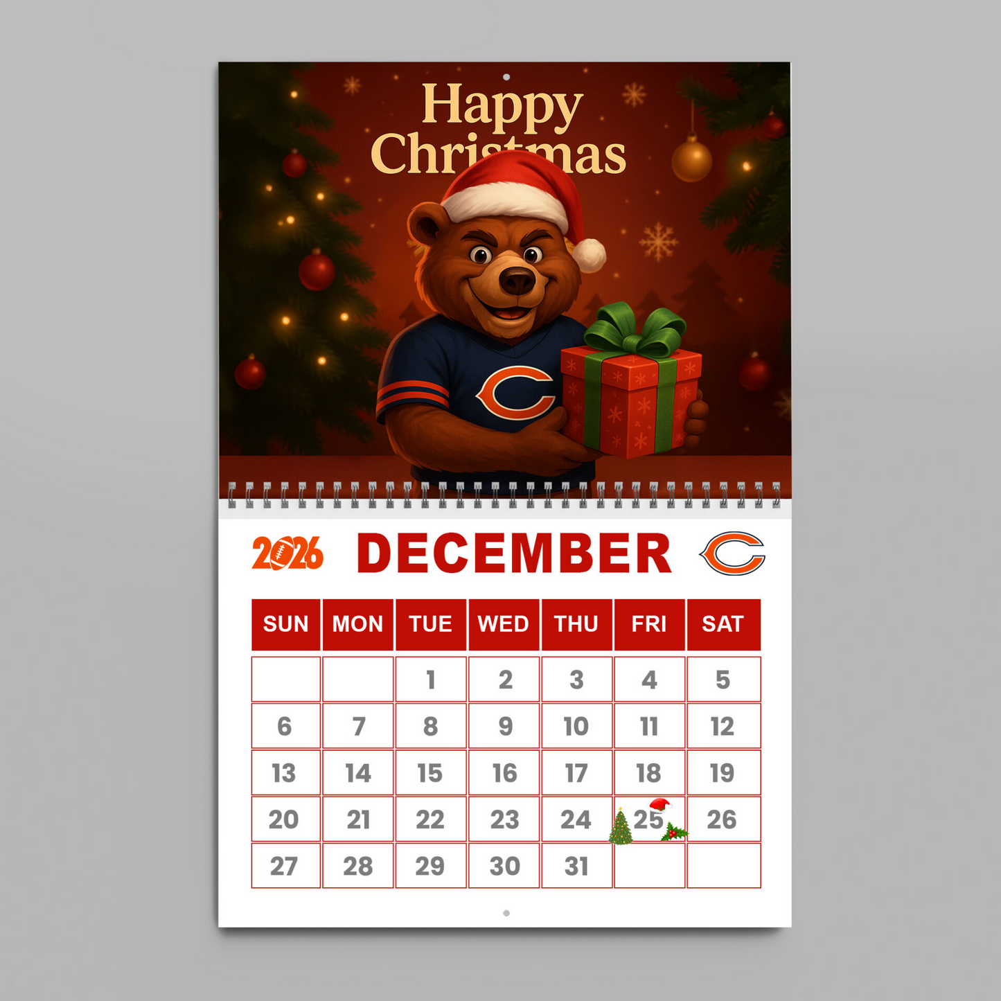 Premium NFL CHI Wall Calendar 2026 V1 NMD TTV