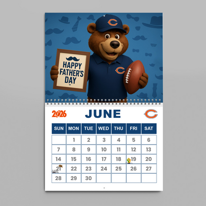 Premium NFL CHI Wall Calendar 2026 V1 NMD TTV