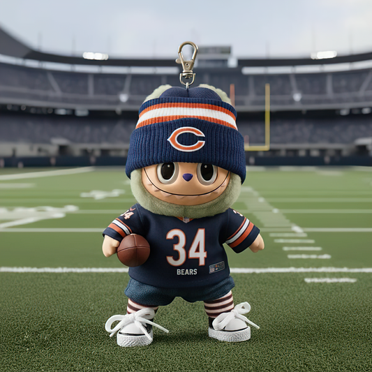 Premium NFL CHI x Labubu Mini Plush Keychain V1 NMD TTV