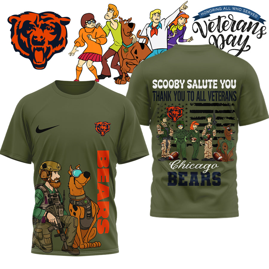 Premium NFL CHI x SCO Salute Veterans T-shirt V15 NMD NHM