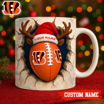 Premium NFL CIN Christmas Football Ceramic Mug V2 NMD TTV