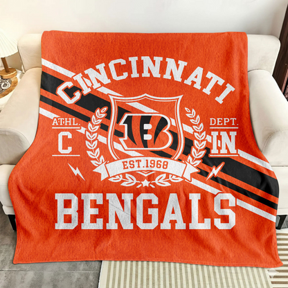 Premium NFL CIN Legacy Fleece Blanket V3 NMD TTV