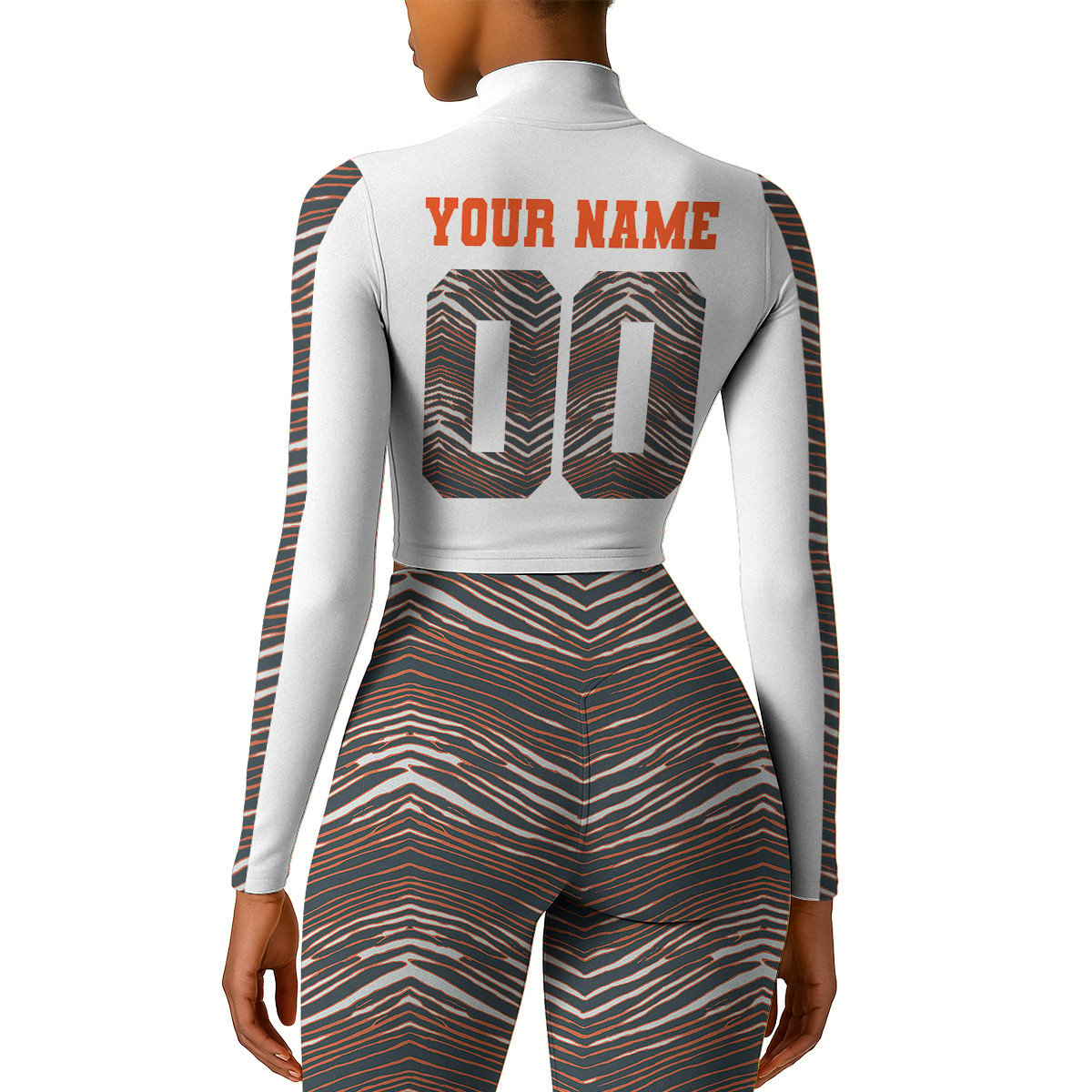Premium NFL CIN Long-Sleeve Crop Top Sports Jacket and Leggings V1 NMD TTV