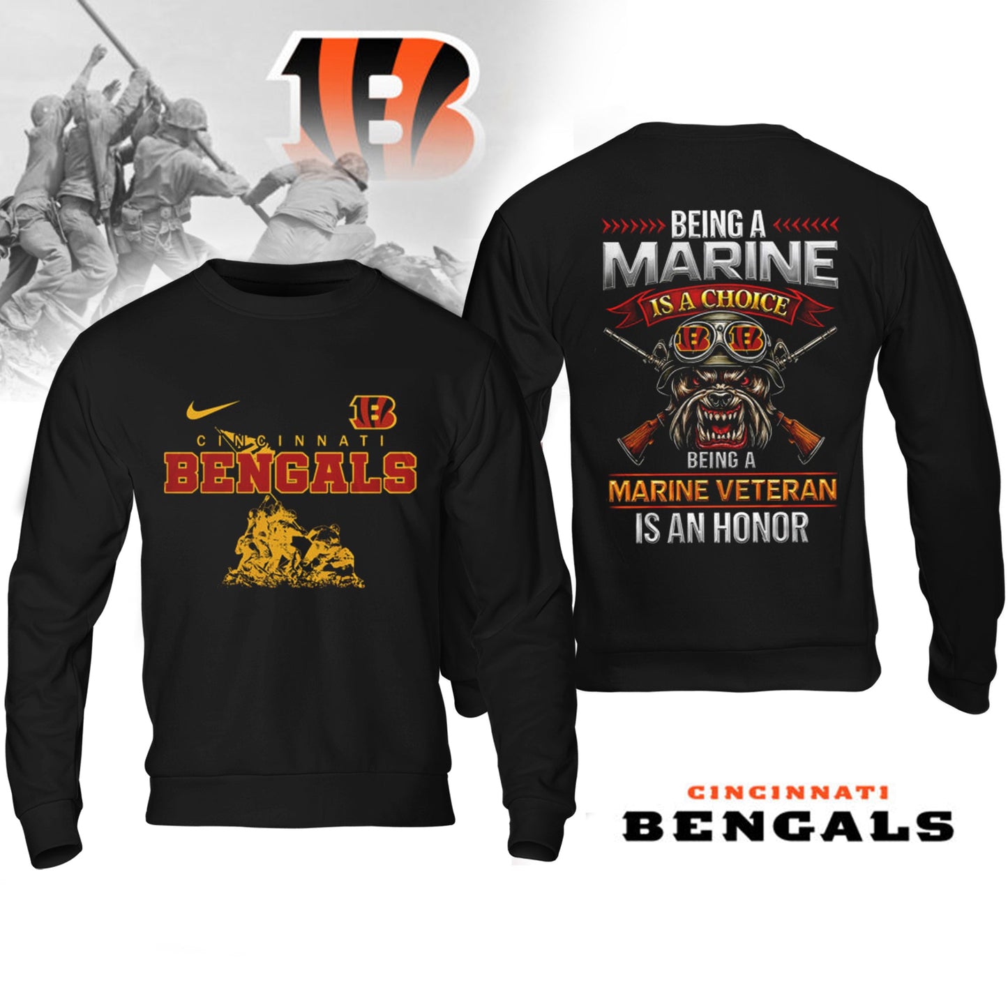 Premium NFL CIN Marine Veteran Shirt V2 NMD NHM