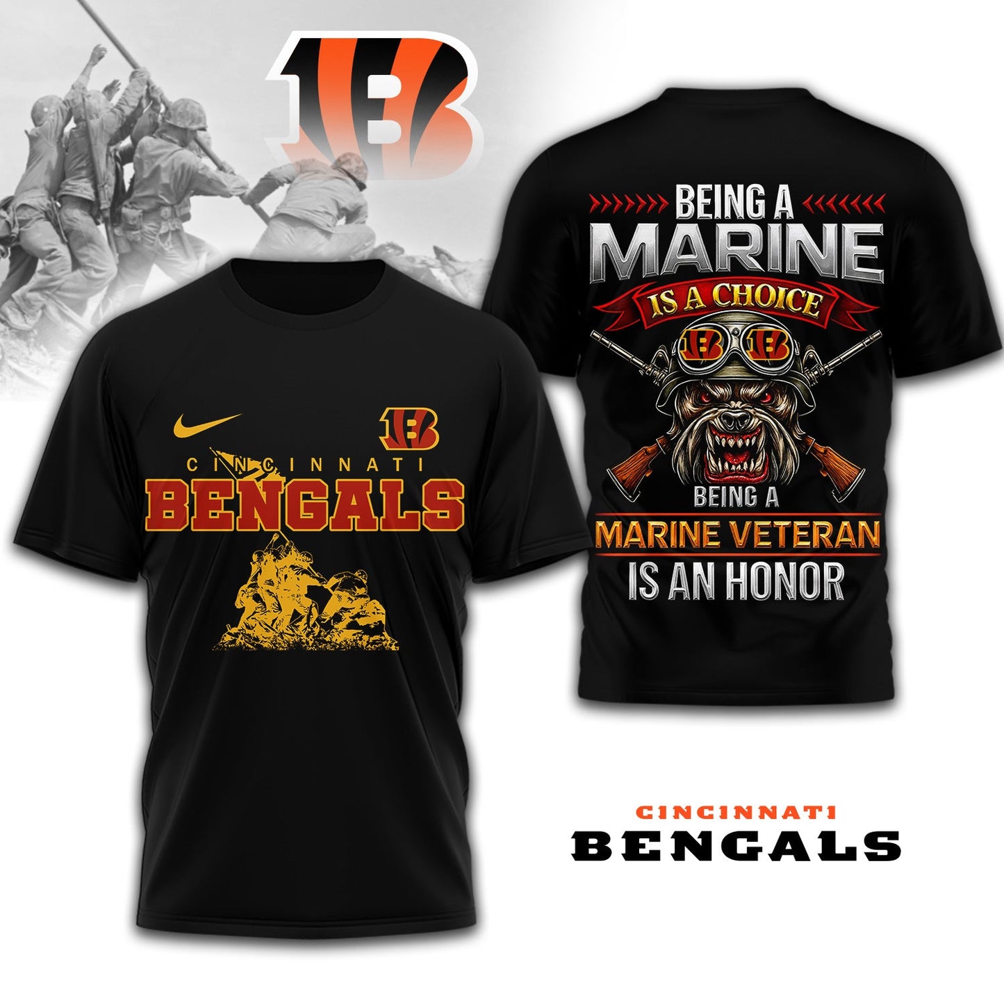 Premium NFL CIN Marine Veteran Shirt V2 NMD NHM