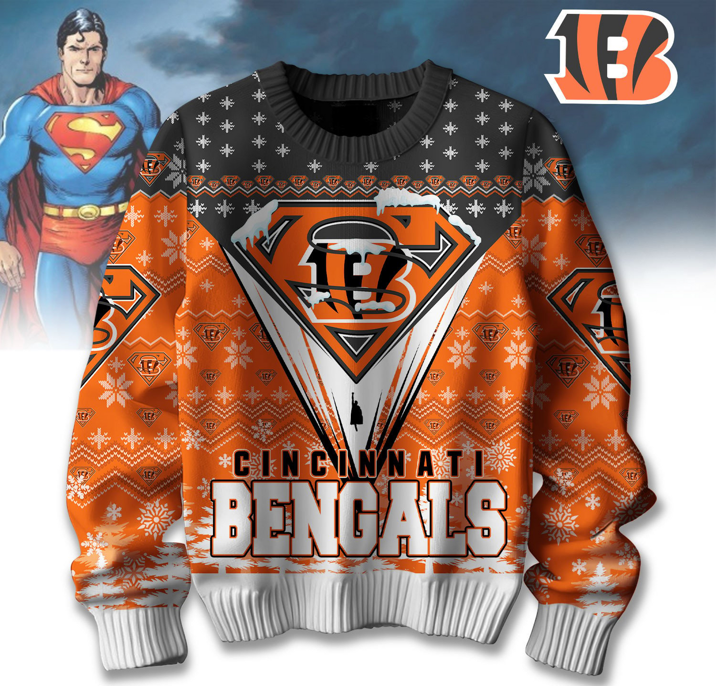 Premium NFL CIN Merry Super Christmas Sweater V1 NMD TTV