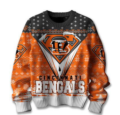 Premium NFL CIN Merry Super Christmas Sweater V1 NMD TTV