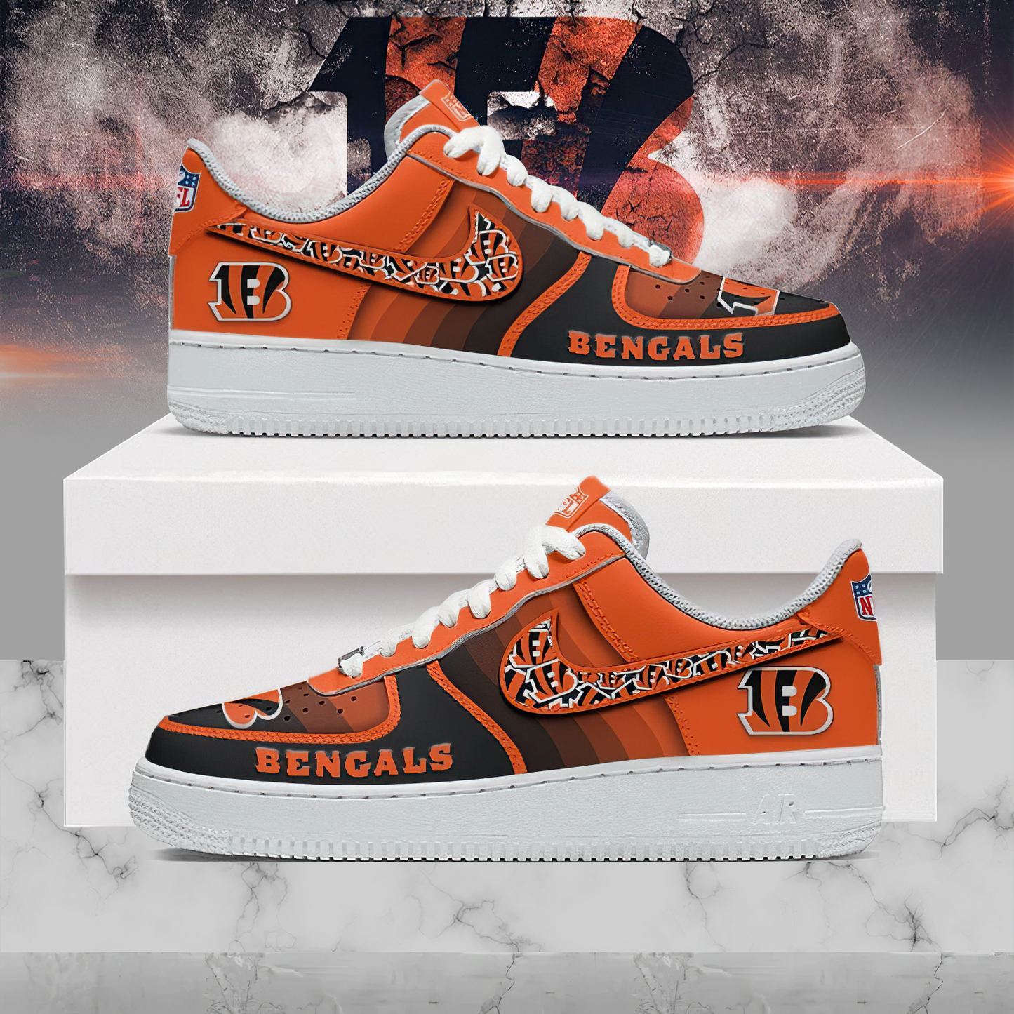 Premium NFL CIN Multicolor AF1 Sneaker V1 NMD25 TTV