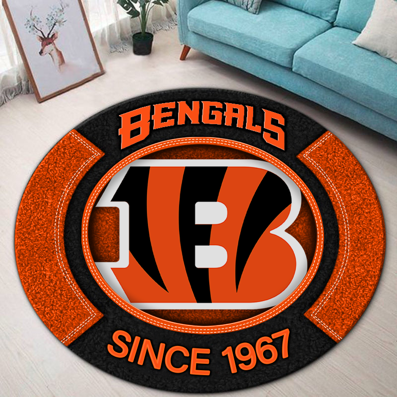 Premium NFL CIN Round Rug Multicolor V2 NMD TTV