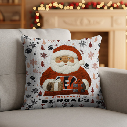 Premium NFL CIN Santa Christmas Pillow V1 NMD TTV