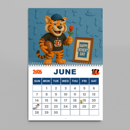 Premium NFL CIN Wall Calendar 2026 V1 NMD TTV