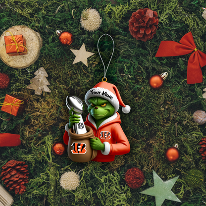Premium NFL CIN x The Grinch Christmas Ornament V1 NMD TTV