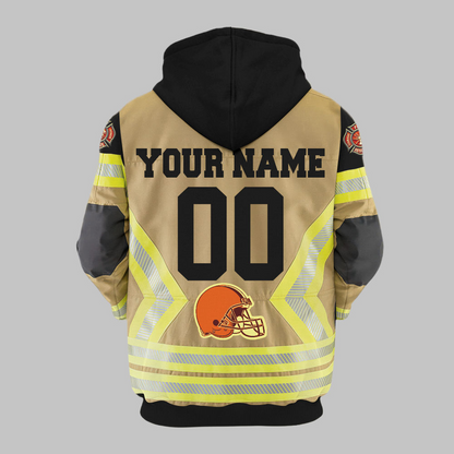 Premium NFL CLE Firefighter Zip Hoodie V1 NMD TTV