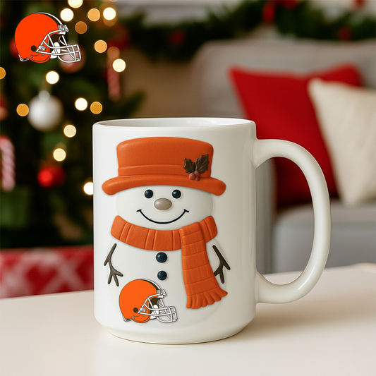 Premium NFL CLE Santa Ceramic Mug V1 NMD TTV