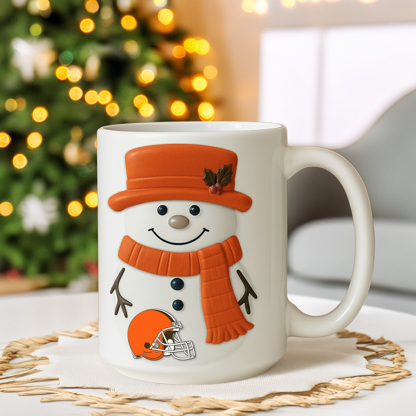 Premium NFL CLE Santa Ceramic Mug V1 NMD TTV
