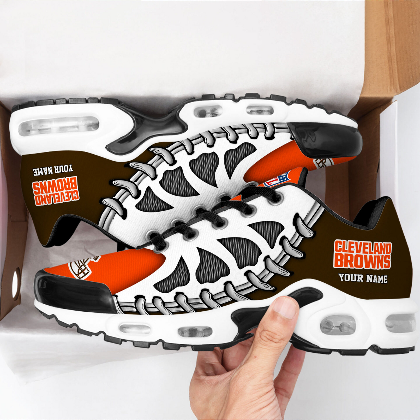 Premium NFL CLE Spine Rush Air Max Sneaker V4 NMD  TTV