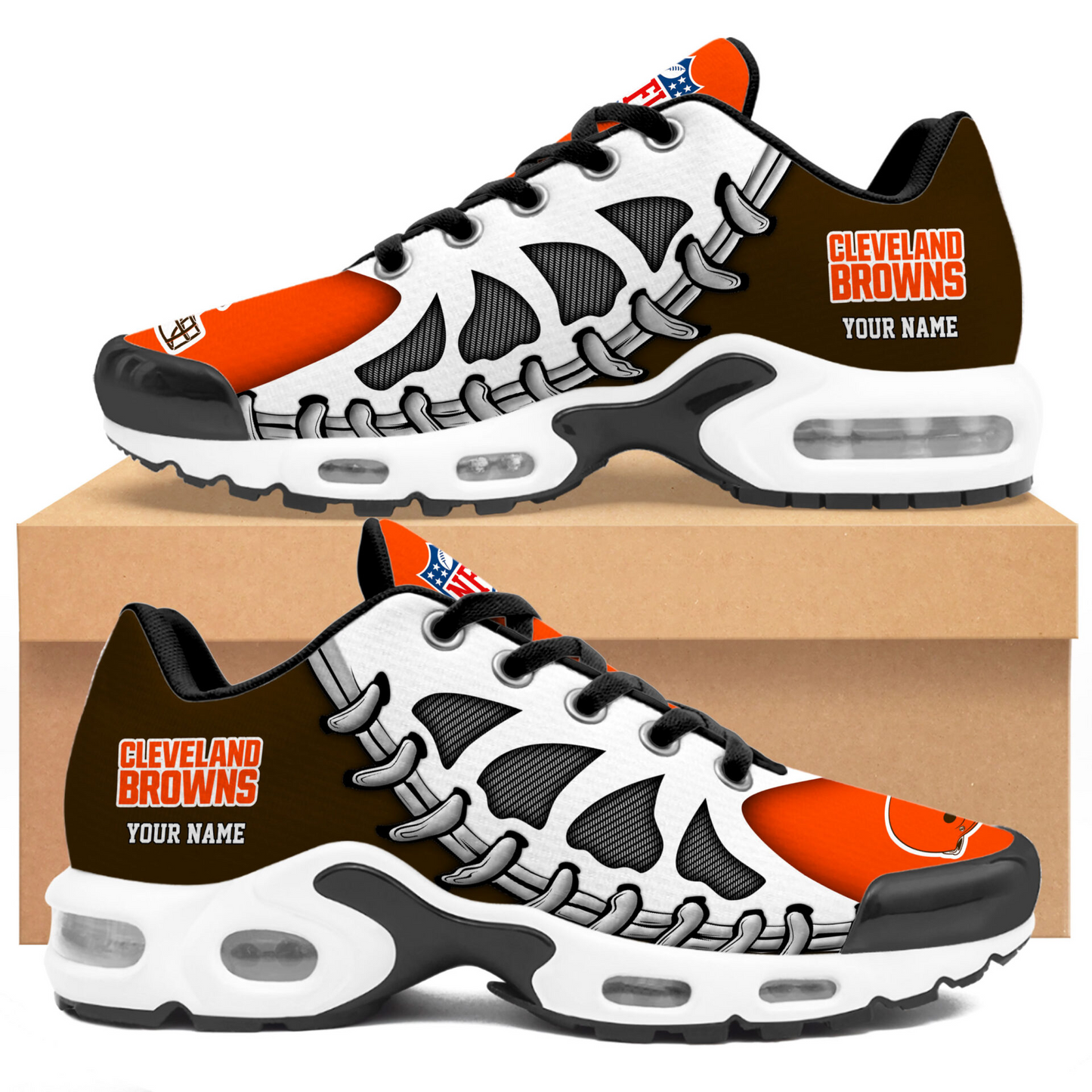 Premium NFL CLE Spine Rush Air Max Sneaker V4 NMD  TTV