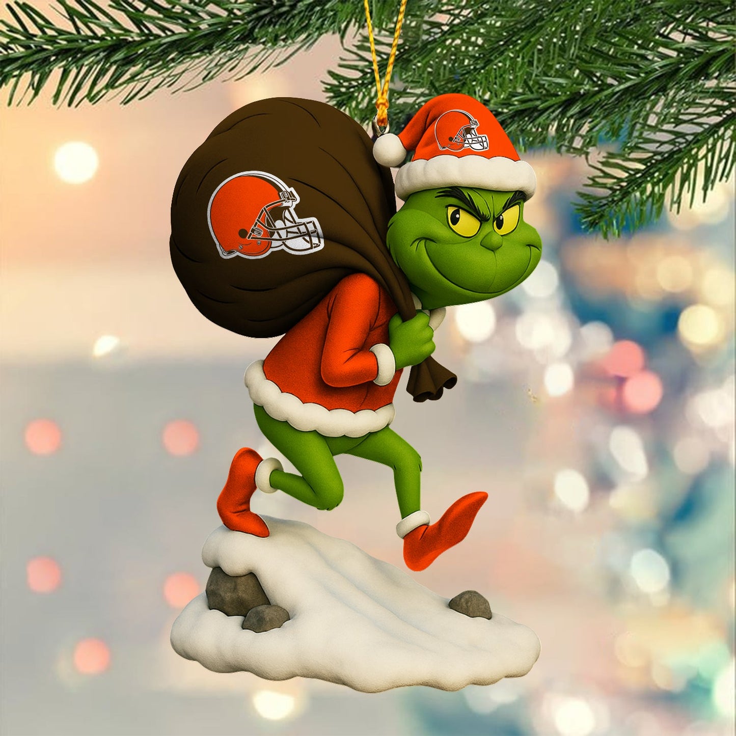 Premium NFL CLE x GR Christmas Tree Ornament V2 NMD NHM