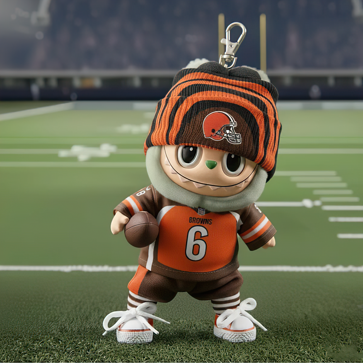 Premium NFL CLE x Labubu Mini Plush Keychain V1 NMD TTV