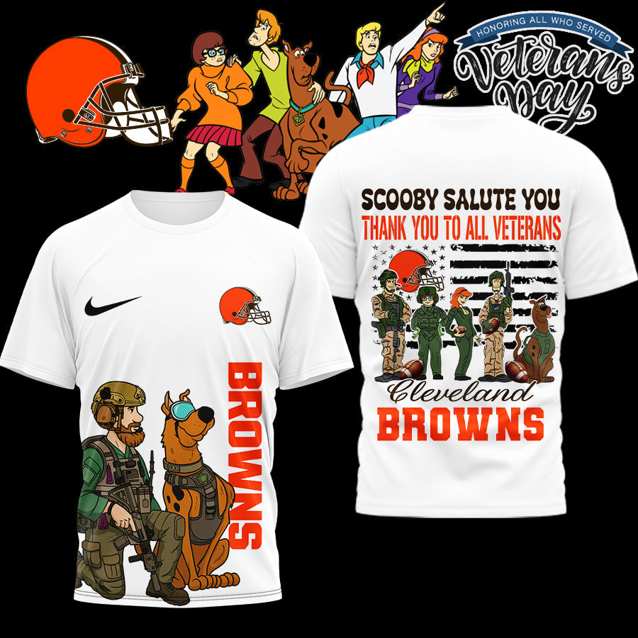 Premium NFL CLE x SCO Salute Veterans T-shirt V15 NMD NHM