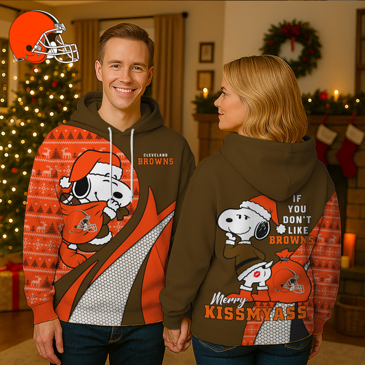 Premium NFL CLE x SNP Funny Christmas Hoodie V1 NMD TTV