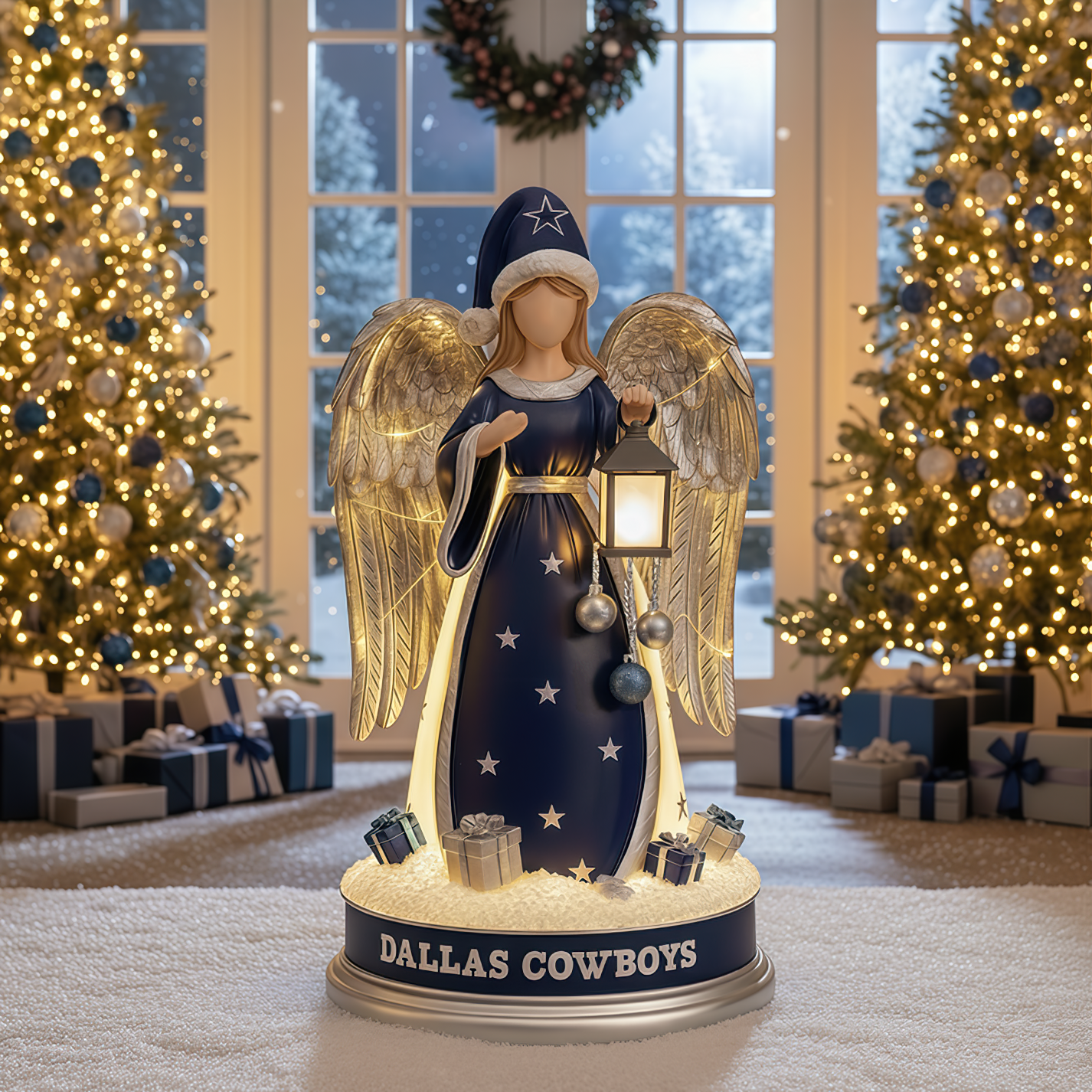 Premium NFL DAL Christmas Angel Statue Led Light V1 NMD TTV