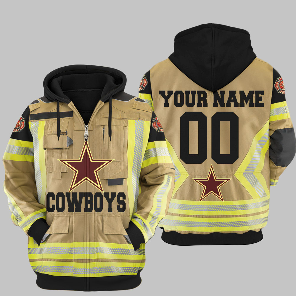 Premium NFL DAL Firefighter Zip Hoodie V1 NMD TTV