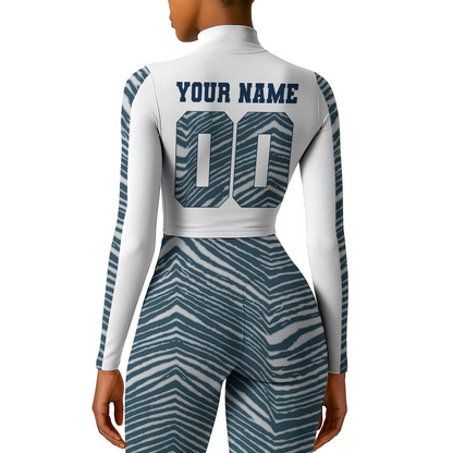 Premium NFL DAL Long-Sleeve Crop Top Sports Jacket and Leggings V1 NMD TTV