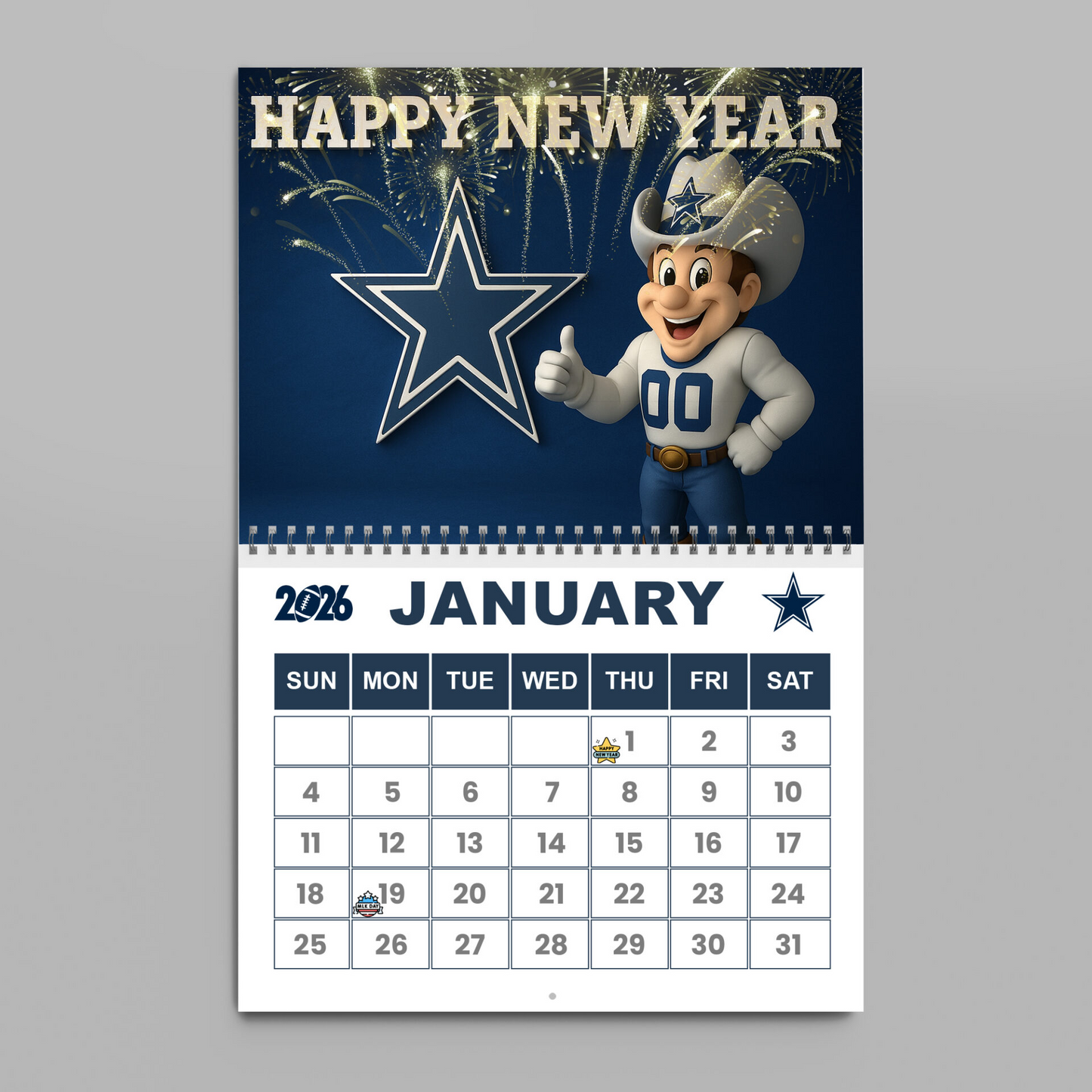 Premium NFL DAL Wall Calendar 2026 V1 NMD TTV