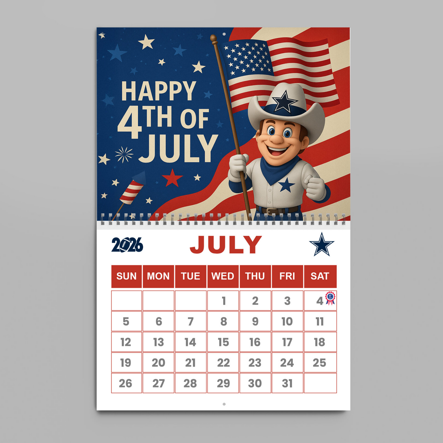 Premium NFL DAL Wall Calendar 2026 V1 NMD TTV