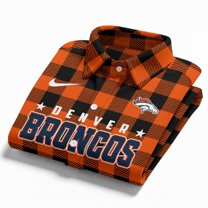 Premium NFL DEN Check Long-sleeve Casual Shirt V1 NMD TTV