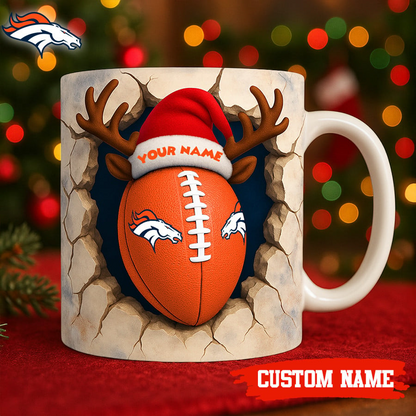 Premium NFL DEN Christmas Football Ceramic Mug V2 NMD TTV