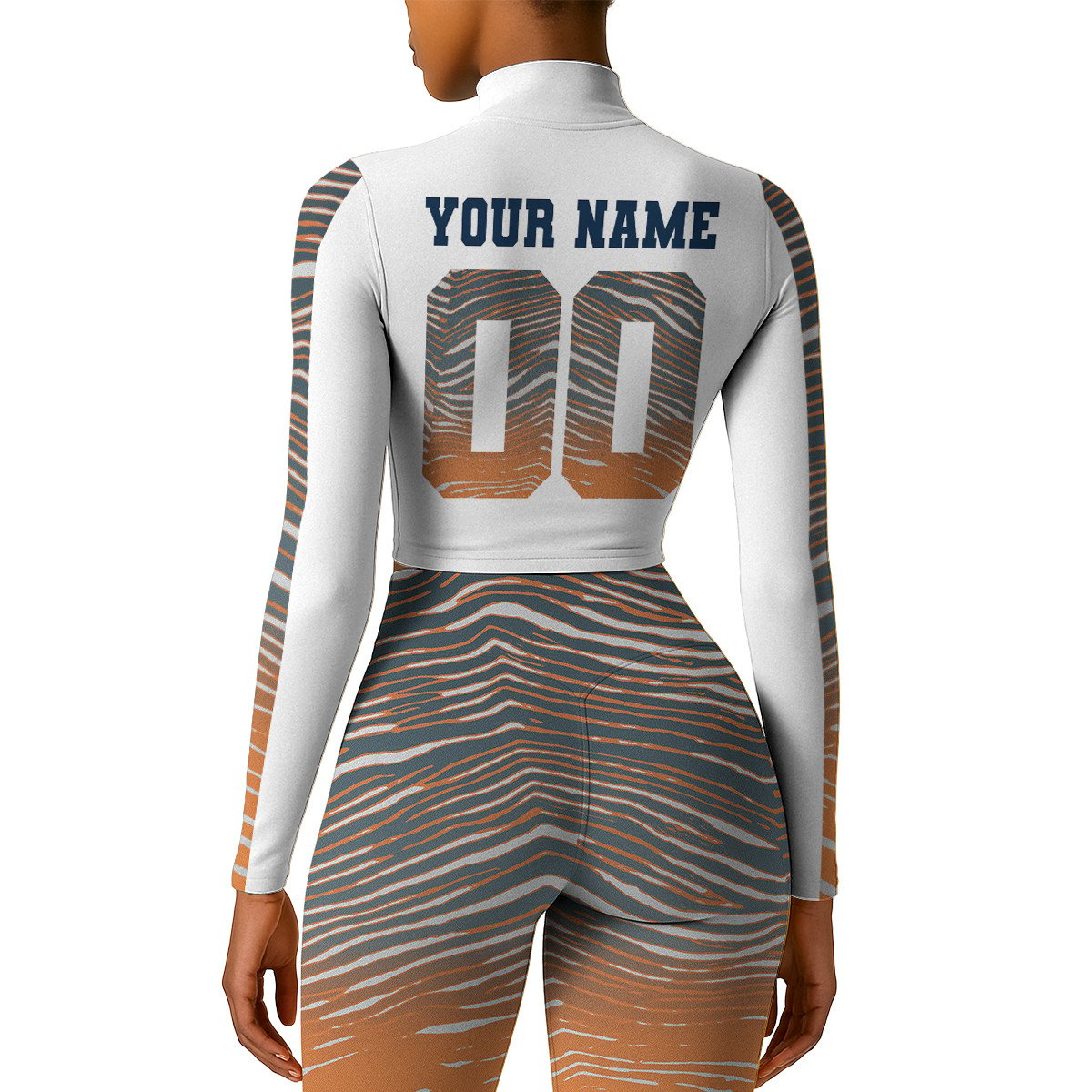 Premium NFL DEN Long-Sleeve Crop Top Sports Jacket and Leggings V1 NMD TTV