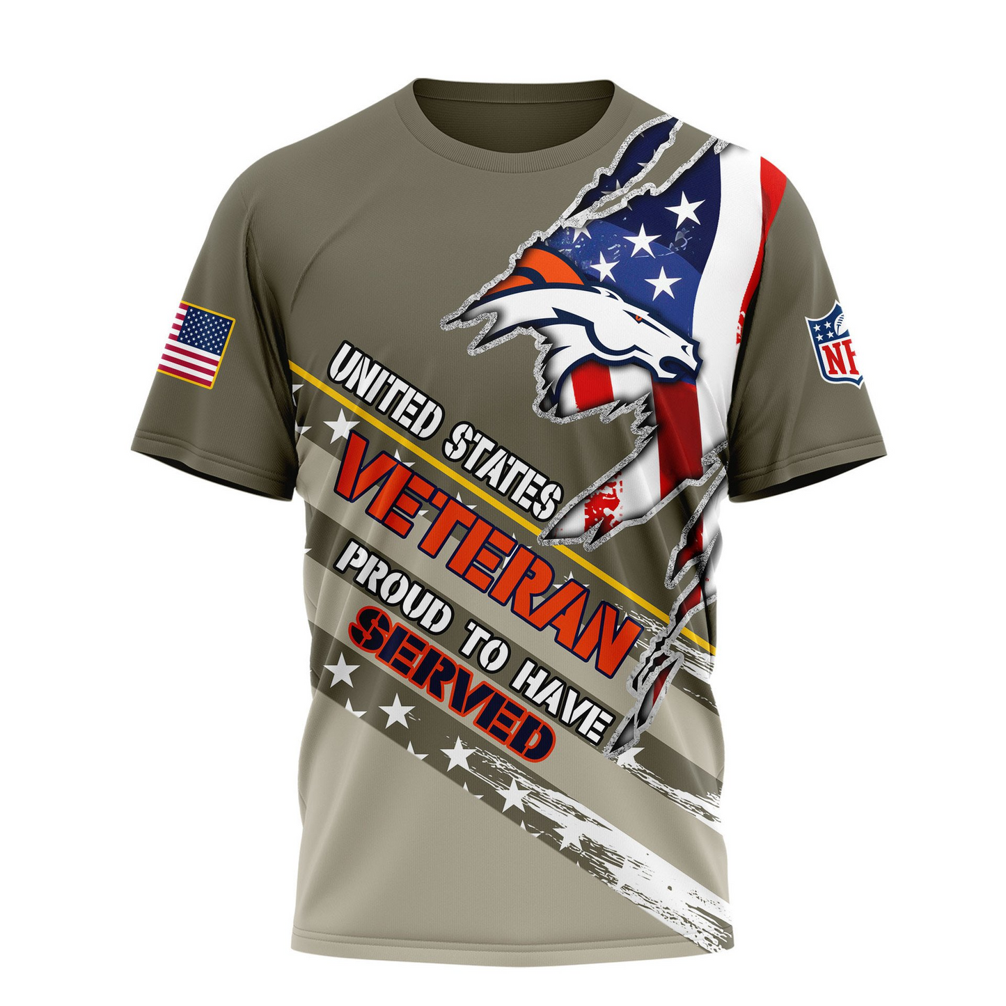 Premium NFL DEN Proud U.S. Veteran T-shirt V1 NMD TTV