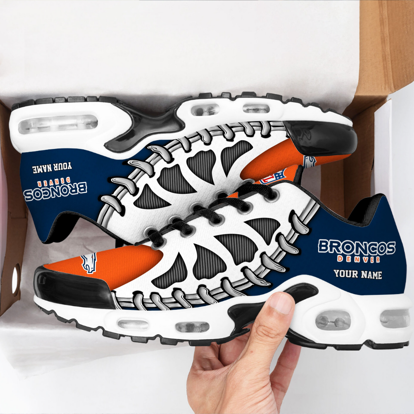 Premium NFL DEN Spine Rush Air Max Sneaker V4 NMD  TTV